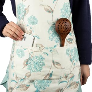 NEOVIVA Kathy Schürze für Damen, Niedlich und Stilvoll, Perfekt für Erzieherinnen, H-Form, Beliebt, Hellblau, Größe L