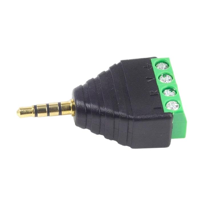 

Video 3.5mm Stereo Male/Female Screw Terminal Stereo 3.5mm 4Pin Terminal Block Plug Connector for Bolt Screw