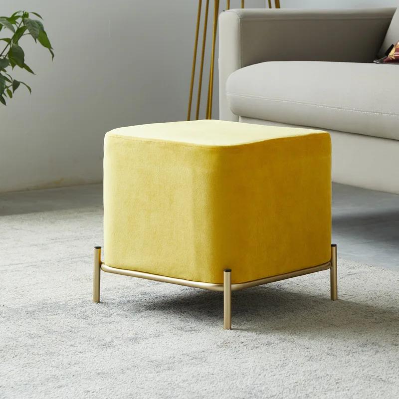 Nordic Light Luxury Cloth Stool - Square Bench for Living Room & Tea Table