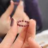 3PCS Finger Jewelry Round Bead Ring Adjustable Opening Ring Vintage Colorful Beads Ring  Girl