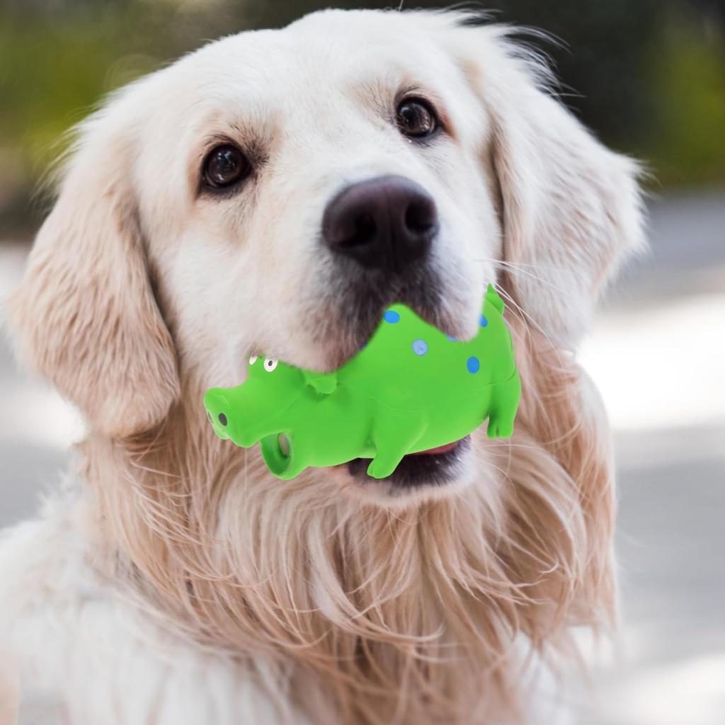 balacoo Squeaky Pig Dog Toys: Latex Grunting Pig Sound Play Toy Squeeze Interactive Molar Bite Piggy Puppy Chew Toys for Dog Puppy Relaxing Training,