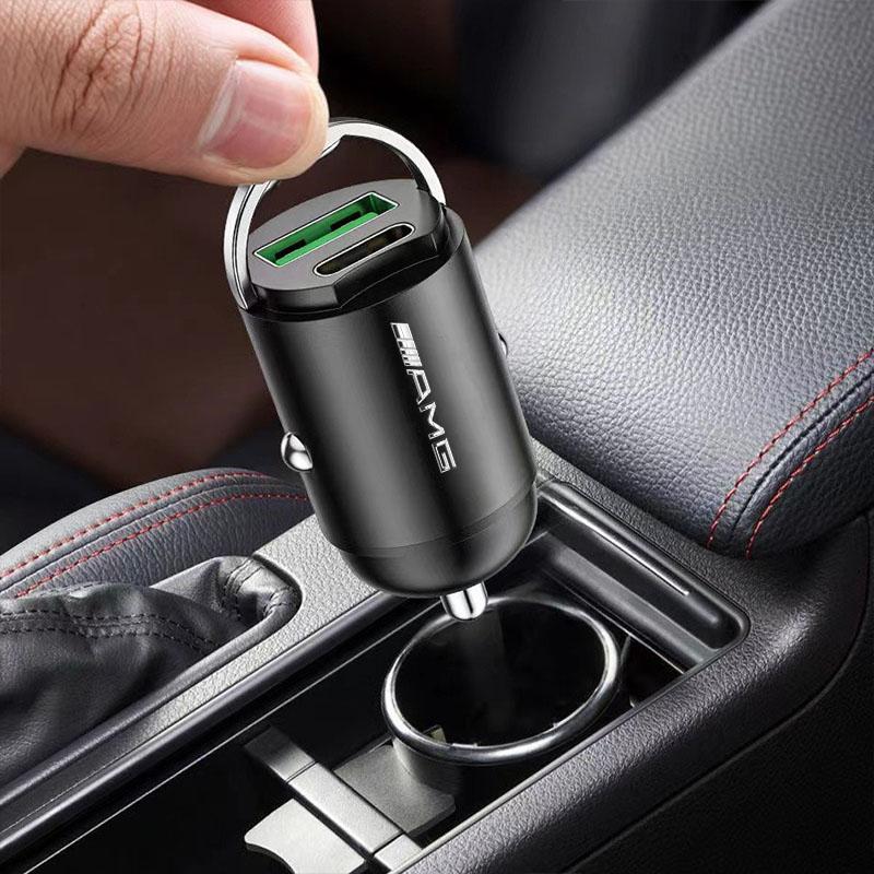 1Pcs Car Charger USB Type-C Fast Charging Adapter Car Accessories For Mercedes Benz AMG GLC GLE CLA W205 W204 W203 W211 W212 W213 W201 W210 W124