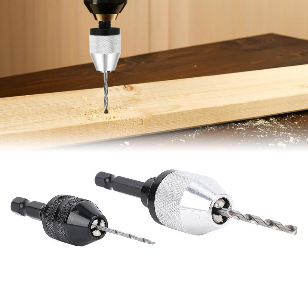 2PCS Keyless Drill Chucks with 10PCS Bits 1/4 Inch Hex Shank Drill Chuck Fast Change Converter Exten