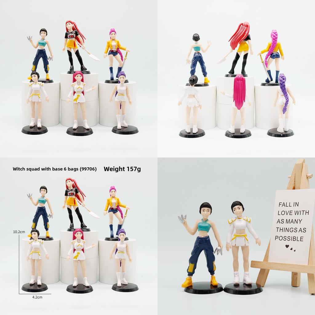 Kpop Demon Hunters Pvc Figurine With Base For Desk Decor Collectible Gift