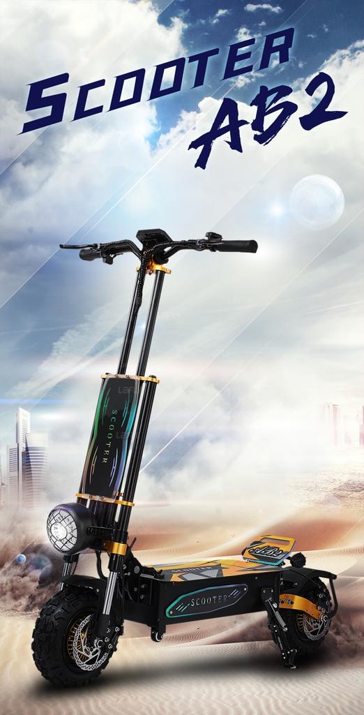 EU Stock 2025New AB2 Electric Scooter 6000w Motor 60v 40AH Removable Battery Fast 85-90km/h 11inch Adult Electric Scooter