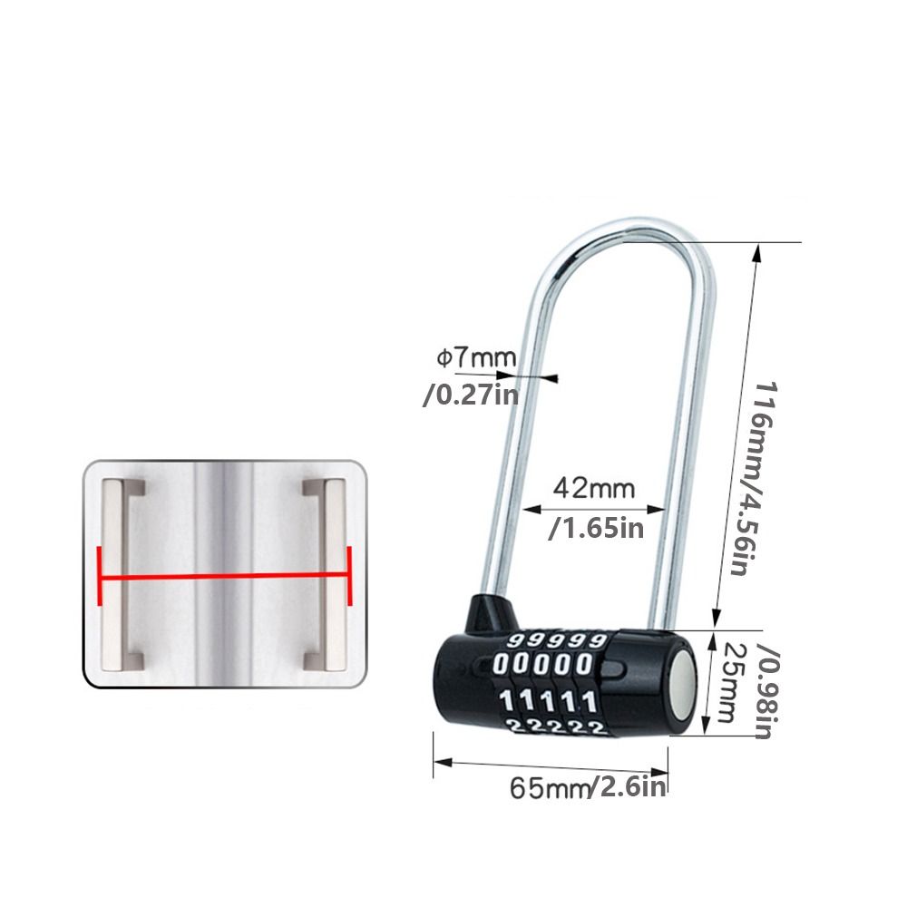 Safely Gym Door Lock 5 Digit Combination Padlock Portable Code Lock  Travel Abroad