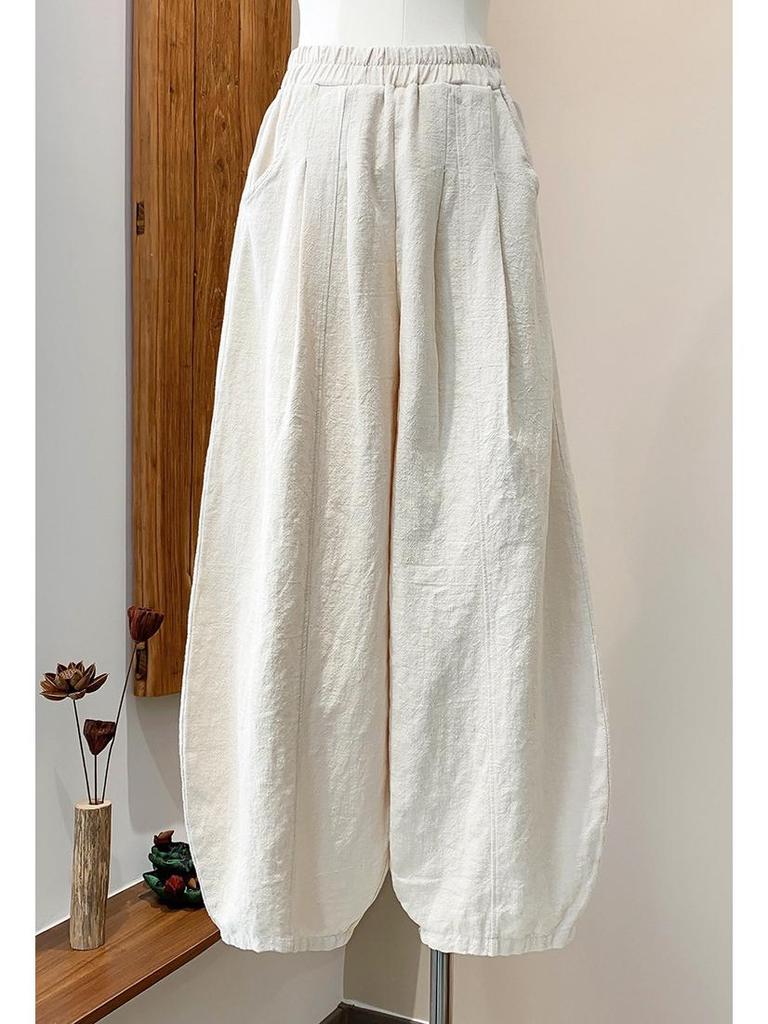 Women's Spring/Summer Zen Retro Cotton Linen Lantern Pants
