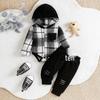 Jongens Set met Geruite Hoodie en Broek met Nep-Trekkoord