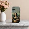 M-Mona-A L-Lisa Pat C-Cat Art Phone Case For Samsung S25,24,23,22,30,21,10,9,Ultra,Plus,Lite,FE,4,5 G Soft Black Case