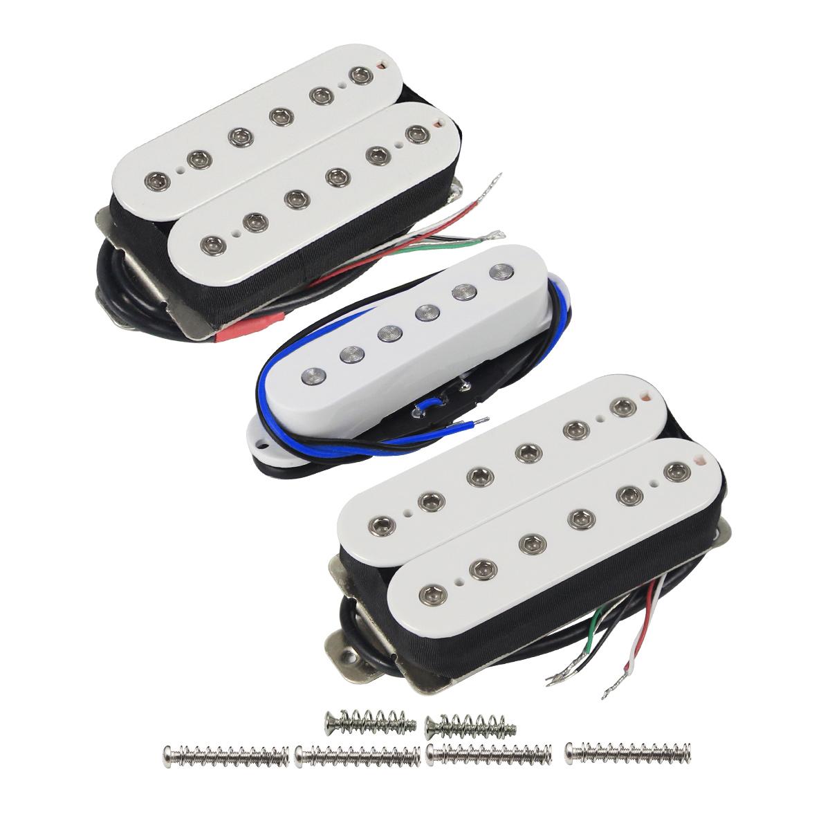 FLEOR 3PCS Guitar Pickups Ceramic Humbucker-Single Coil-Humbucker Electric Guitar Parts белый
