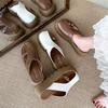 Retro fashion muffin thick bottom comfortable versatile lazy sandals women's outer wear 2025 spring and summer new bag head half slippers