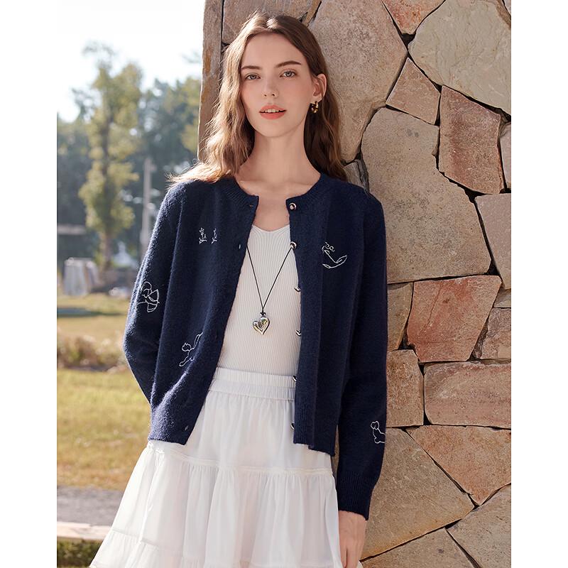 Betu Damen Rundhals Strickjacke