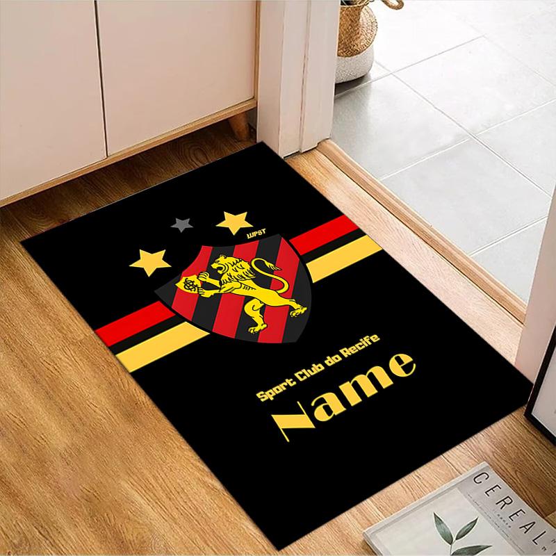 Custom Name Recife Lion Crest Flag Rug Game Carpet, Floor Mat for Bedroom Living Room Entryway Rug, Home Decor Idea Gift for Christmas birthday