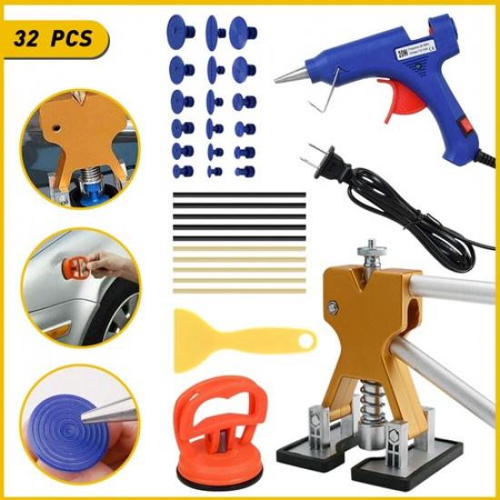 

32 PCS Dent Paintless Car Puller Remov Dint Lifter Hail Damage Repair Tool Kit
