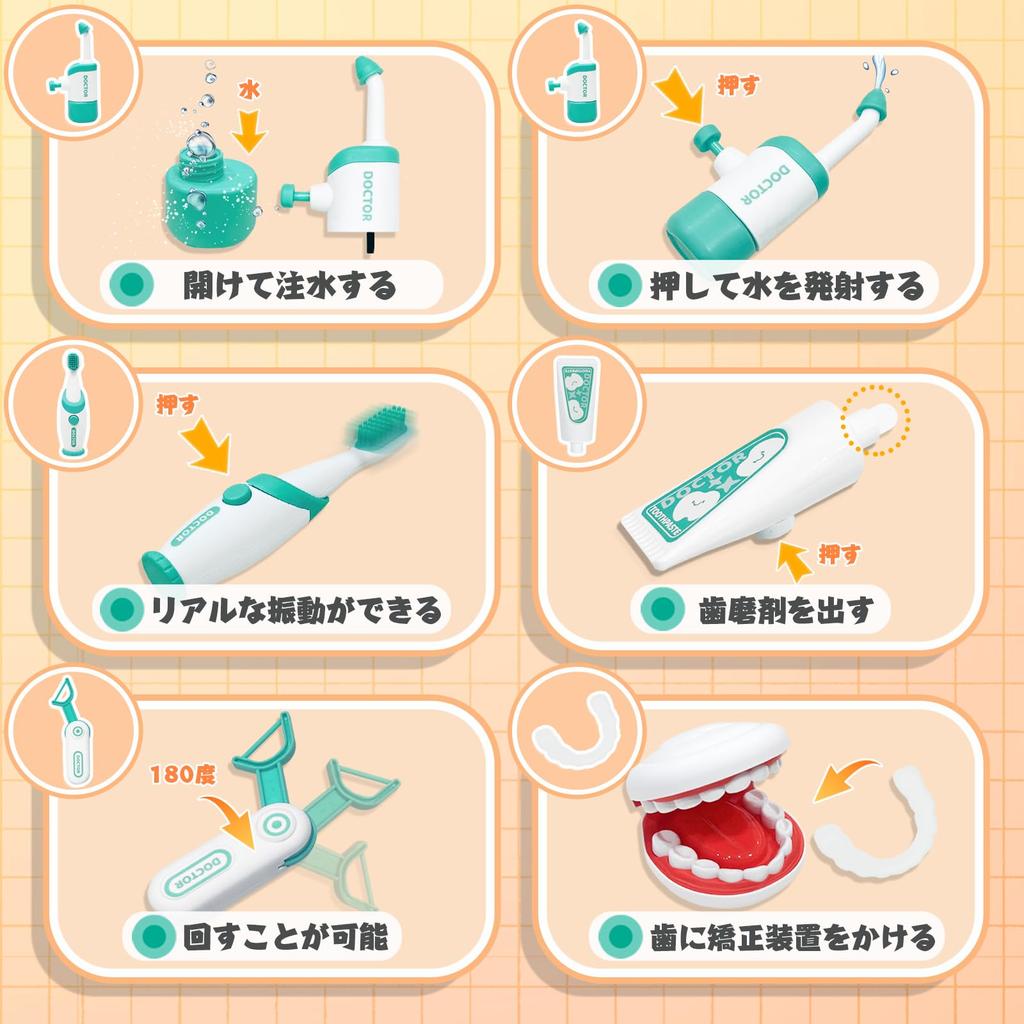 VBACALA Doctor Zubař 29 Mini Vyšetření zubů Panenka Hra Předstírat Hrajte Péče Vánoční Dárek Doktor, Sada, Zubař, Hračky, Kousky, Doktor, Model, Nástroje,