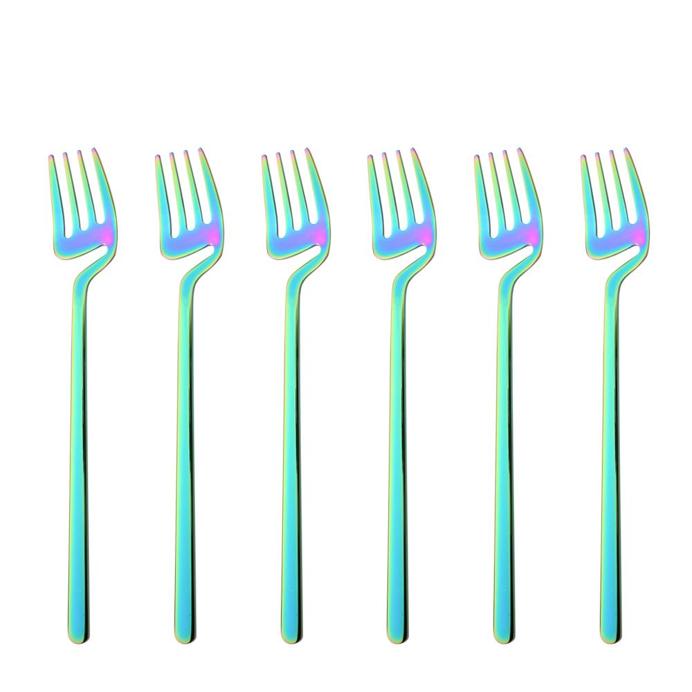 6Pcs/set Dinnerware Silverware Set Cutlery Set Gold Fork Stainless Steel Flatware Outdoor Office Kitchen Home Tableware Set