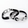 Personalized Chinese Style Couples Bracelets: Engraved Stainless Steel & Silicone Jewelry Gift