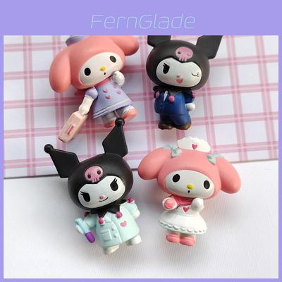 Adorable 4pcs Kuromi My Melody Figures For Cake Decorating And Room Decoration