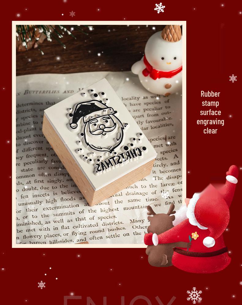 DIY Christmas Wooden Stamp Set for Journal and Diary Decoration