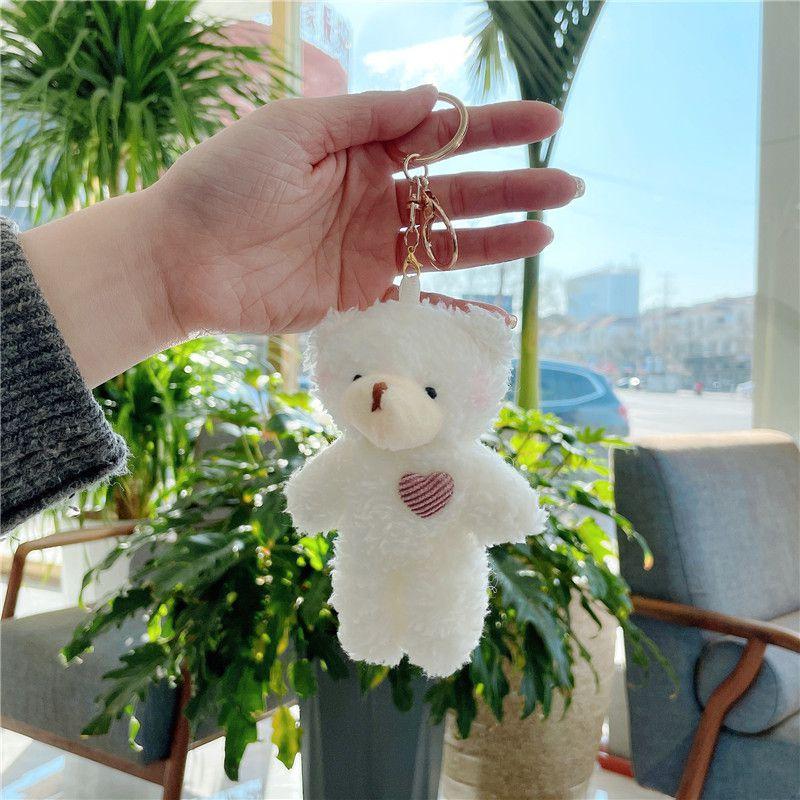 Love Bear Dog Plush Pendant Toy Key Chain For Adorable Decorations Soft And Durable 11cm Birthday Gift