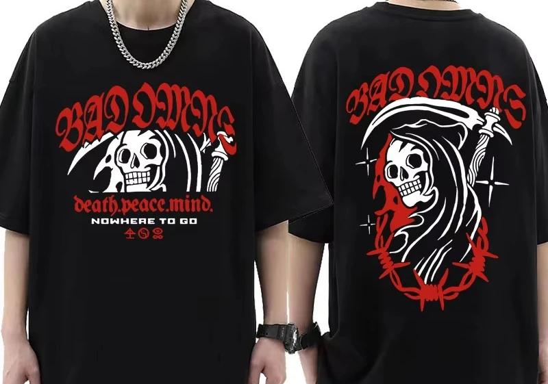

Summer Soul Death Skull Pattern Tshirt for Women Rock Style Gothic Fashion Short Sleeve Round Neck Tshirt 4XL