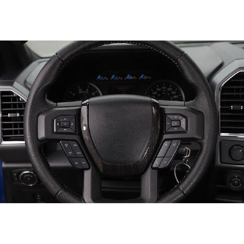 Steering Wheel Strip Panel Cover Trim For Ford F-150 2015- Black Wood Grain