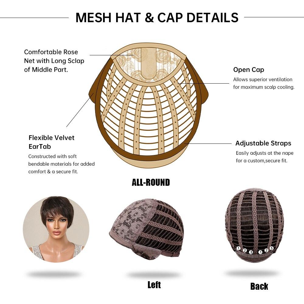 Kurze synthetische Perücken im Pixie-Schnitt, braun, natürlich, gerade, geschichtete Perücke für Frauen, Haarperücke für den täglichen Gebrauch, mit flauschigem Pony, hitzebeständig