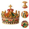 Crown Jewelry Box Figurine Unique Crafts Collectible Desktop Storage Trinket for