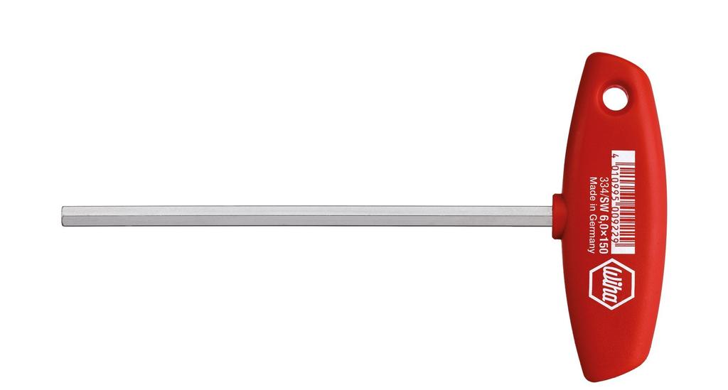 Wiha Hex 350mm Shaft 334060350 T-Handle Wrench, 6.0mm Diameter, Length,