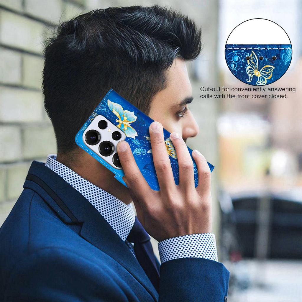 For Samsung Galaxy S25 Ultra Case Wallet Stand Pattern Printing Phone Leather Cover