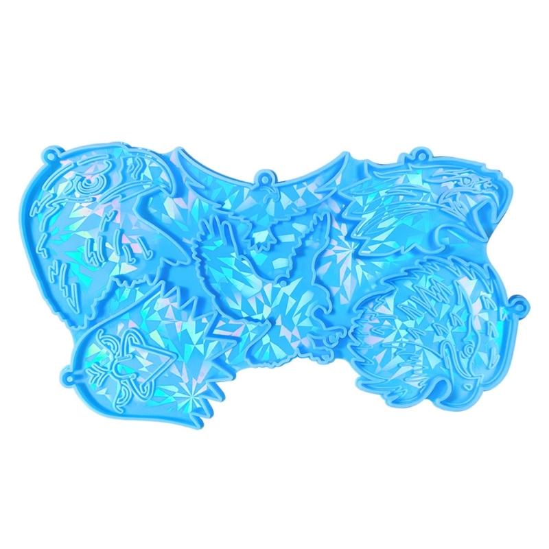 

Exquisite Holographic Eagle Pendant Silicone Mold for DIY Keychain Jewelry Making Rainbow Effections Eagle Resin Mold синій