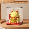 Solar Mini Waving Cat Model - Automatic Shaking Hand Ornament for Office, Desk, Car, or Gift