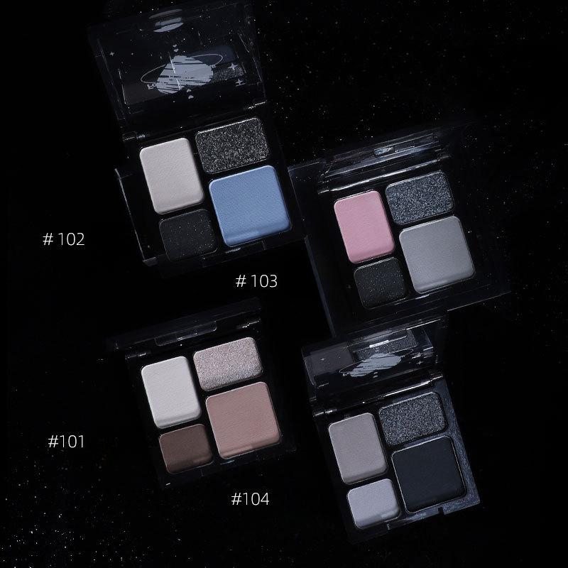 Cool Four-color Eyeshadow, Matte Pearly Shimmer, Dark Goddess Eyeshadow