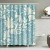 Vintage Blue White Flower Decorative Shower Curtain for Bathroom Home Decoration Waterproof Removable Modern Design