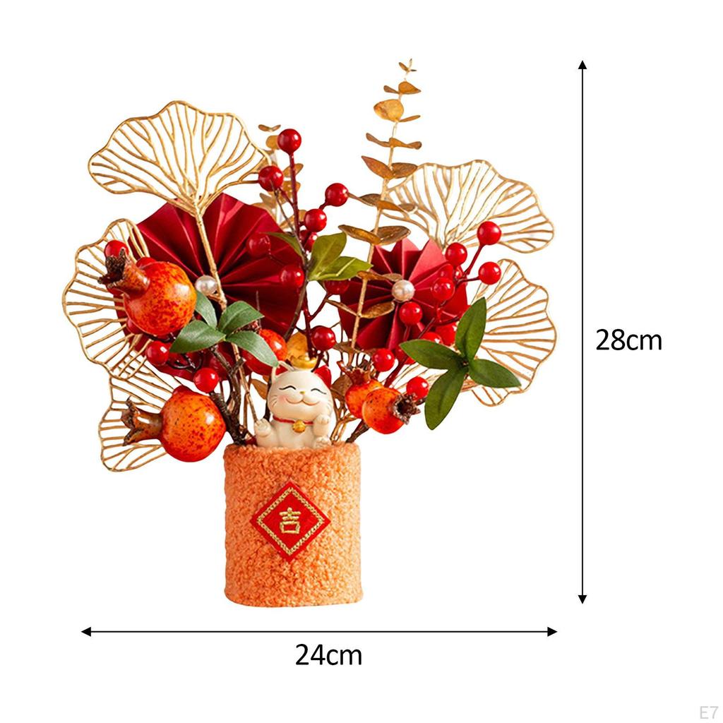 Artificial Bonsai Character Decorative Decoration Bouquet Chinese Year Ornaments Potted Flowers