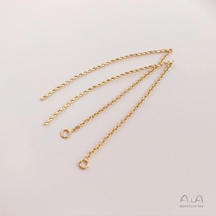 14K Gold-Filled Color-Preserving U-Shaped Ear Thread with Flower Design, Extended DIY Earrings, Ear Jewelry, and Ear Cuff Accessories.