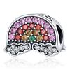 S925 Silver Colorful Rainbow White Clouds Sparkling Original Design Beads Fit  Charms Bracelet Bangles Women Girls Jewelry