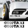 2PCS Universal Reflective TAXI Text Grid Sticker Car Styling Door Side Stripes Stickers Auto Exterior Decals Decor Accessories