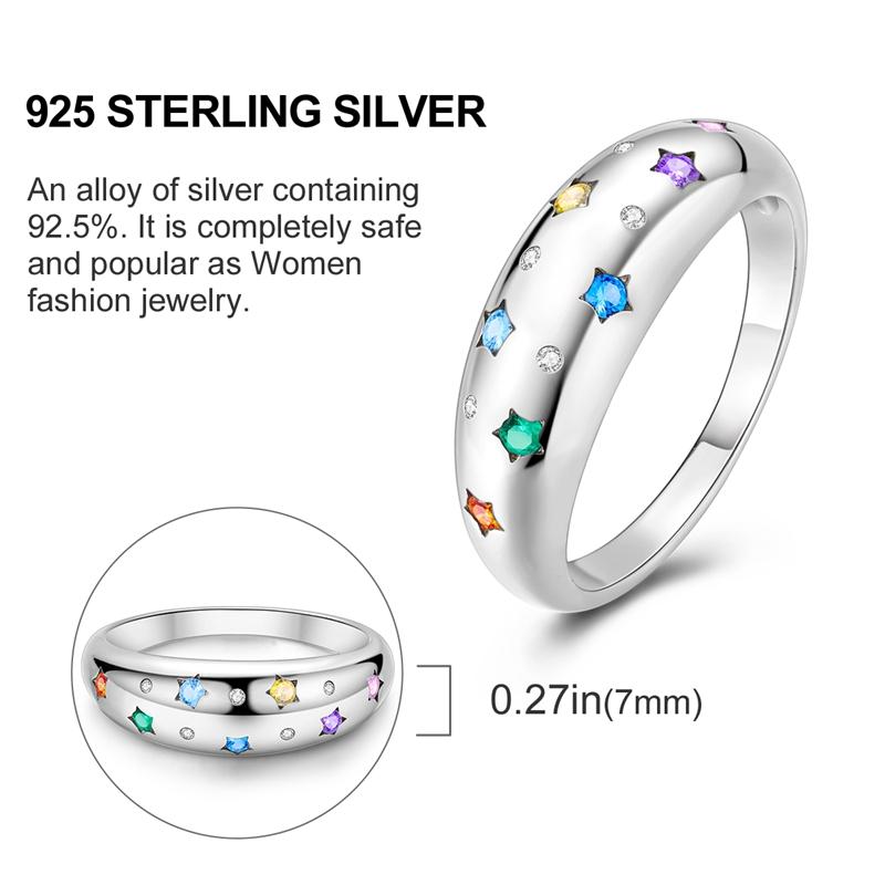 Women Rings 925 Silver Luxury Stackable Ring Original Design Zircon Finger Rings High Quality Wedding Jewelry Gift