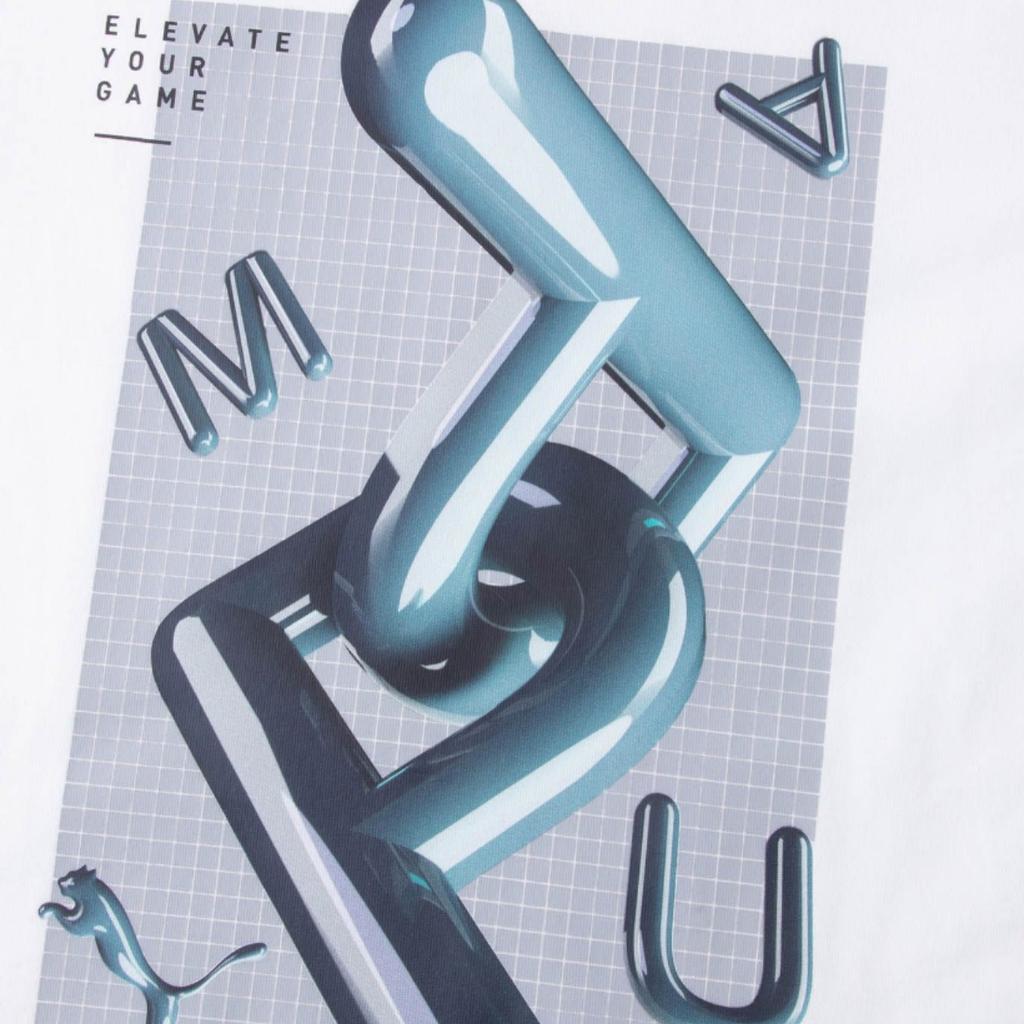 Puma Graphics Nft Tee Printed Crew Neck Pullover Comfortable Casual Sports Short Sleeve T-Shirt Men Tops White 62945002