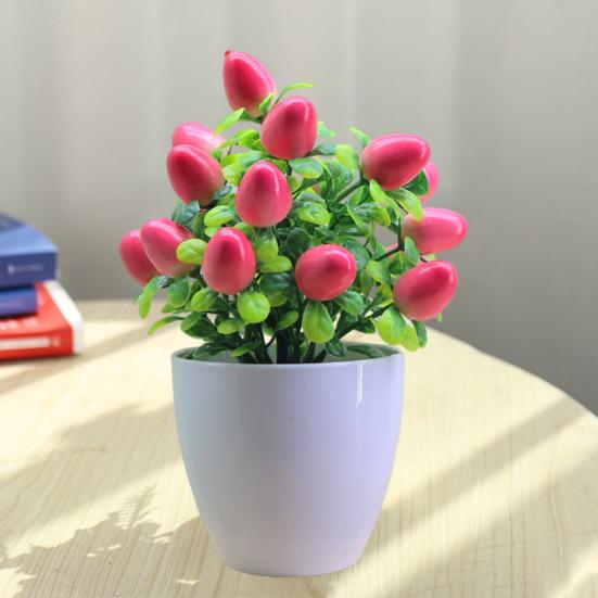 Artificial Potted Plants Realistic Fake Mini Fruits Tree Home Office Table Centerpiece