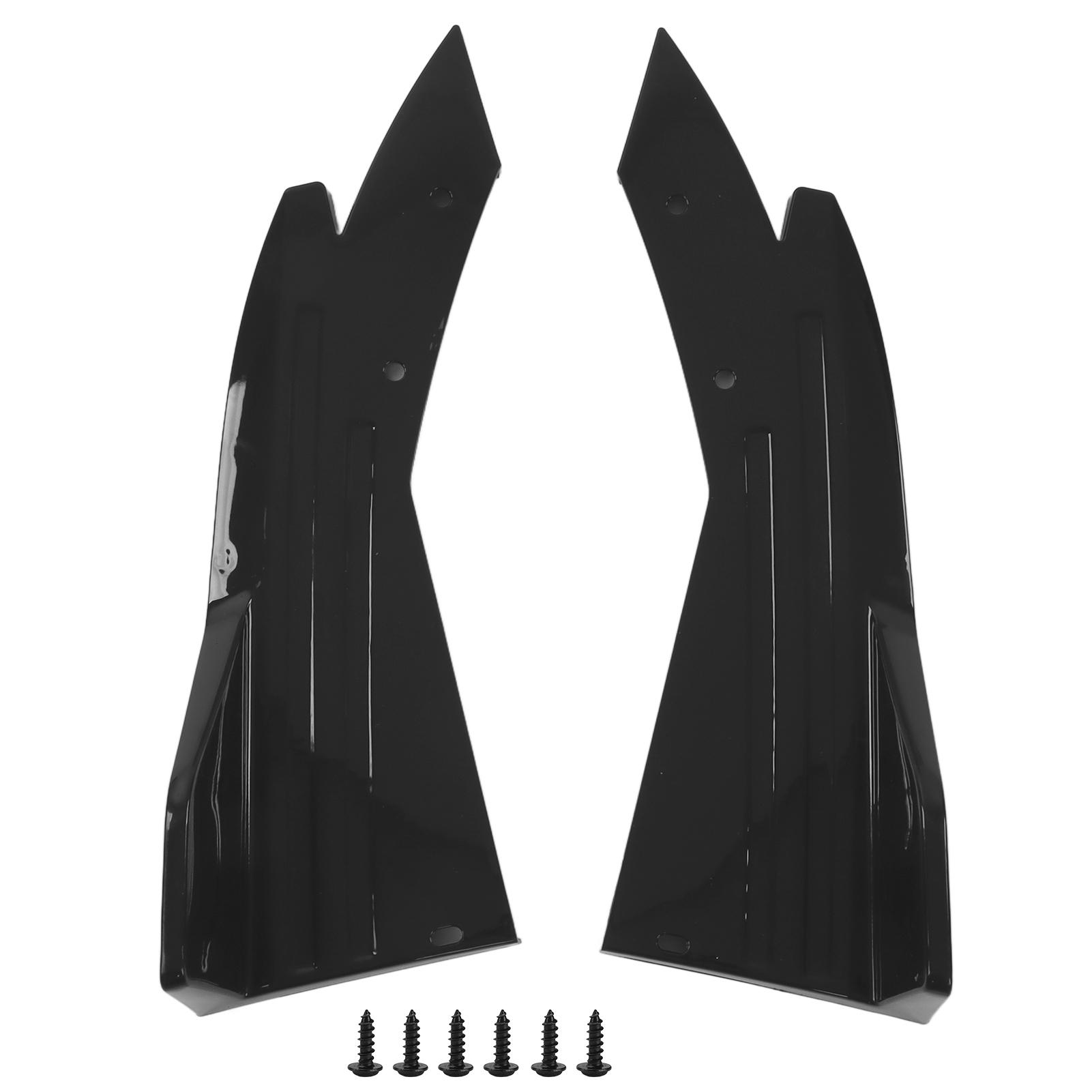 

2шт. Автомобильный задний бампер Canard Lip Боковая юбка Сплиттер Спойлер Глянцевый черный Универсальный Автомобильный задний бампер Спойлер Боковой сплиттер чёрный