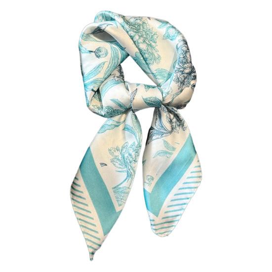 

Silky Scarf Flower Printing Smooth Texture Wrinkle-Resistant Windproof Neck Scarf Commuting Travel Business Layering Neck Accessory мятный зеленый