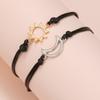 Creative Gold and Silver Mixed Color Sun and Moon Wax Thread Weaving Adjustable Card Couple Bracelet Friend Bracelet