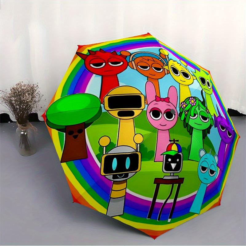 1pc Rainbow Friends Automatic Umbrella 8-Bone, Outdoor Adventures, Durable Canopy Material yy280828147