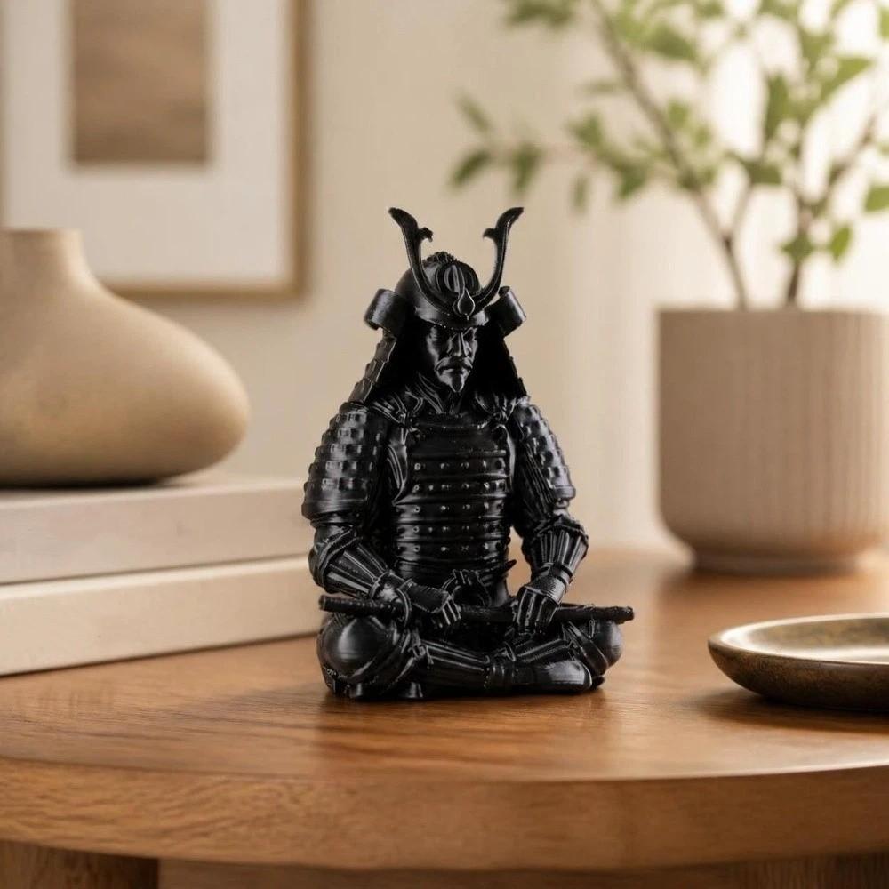Dunkelstil Schwertkämpfer Figur Schreibtischornamente Samurai Skulptur Ninja Statue Heimdekoration