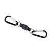 Magnet Buckle Fly Fishing Magnetic Net Release Clip Hanging Holder Lanyard Clip(Double, Black)