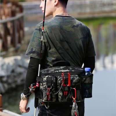 Outdoor Fishing Tackle Bag Waterproof Multi-Compartment Carryall Rods Lures Lines Gear Travel Sports