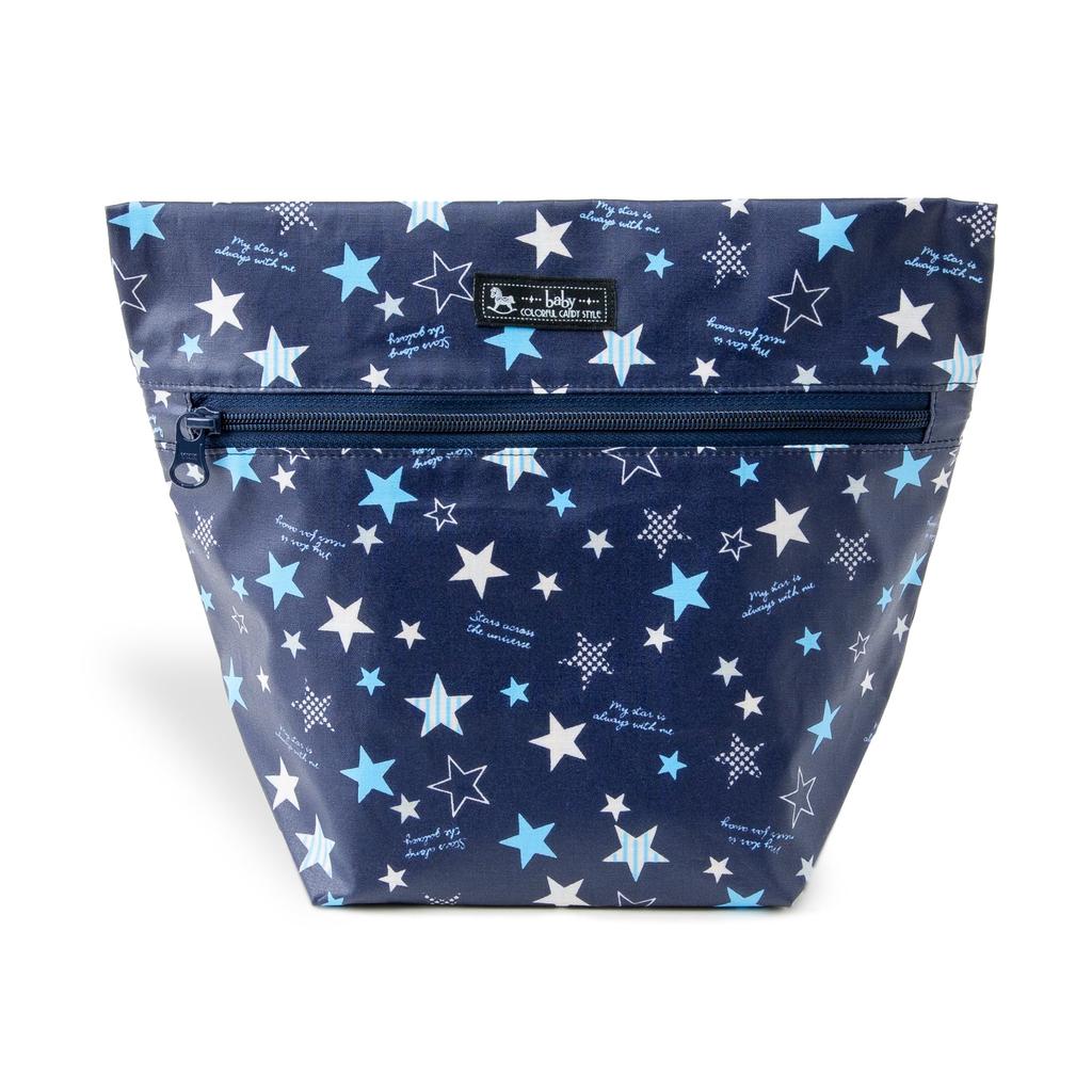 COLORFUL CANDY STYLE Deodorizing Diaper Pouch Diaper Pouch Tote Brilliant Navy & (Drawstring Type) 2-Piece Set, Star, Blue, B8001800-BTR