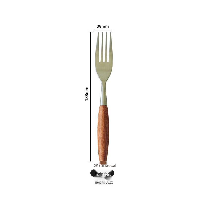 Zuo Zhixun Stainless Steel Steak Forks with Rosewood Handle (Set of 2)